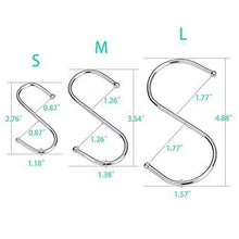 Load image into Gallery viewer, Shop 15 pcs round s shaped hooks s hanging hooks hangers in polished stainless steel metal for kitchen bedroom and office