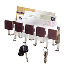 Load image into Gallery viewer, Cheap atropak mail holder and key rack organizer wall mounted letter shelf and key hooks for entryway or kitchen espresso