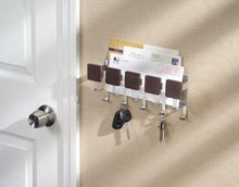 Load image into Gallery viewer, Buy now atropak mail holder and key rack organizer wall mounted letter shelf and key hooks for entryway or kitchen espresso