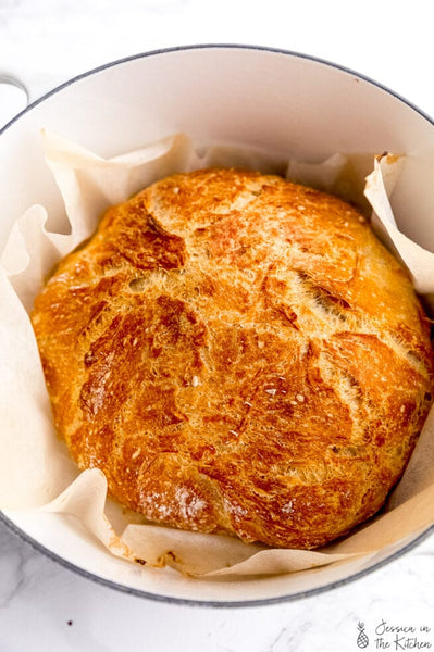 This No Knead Bread (Dutch Oven Bread) is my favourite go to bread recipe! It’s incredibly easy to make, with a beautiful golden crust