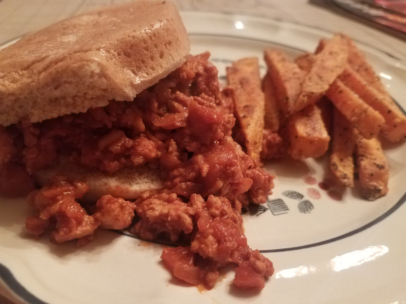Turkey Sloppy Joes With a Side of Sweet Potato Oven Fries