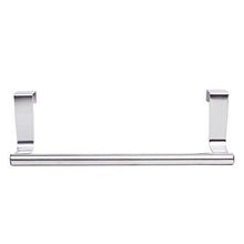 Load image into Gallery viewer, Online shopping mziart modern towel bar with hooks for bathroom and kitchen brushed stainless steel towel hanger over cabinet 9 inch