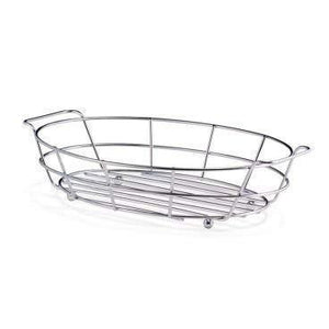 Buy oval metal wire bread box fruit basket for baguette sourdough food pantry basket kitchen storage and counter display restaurant quality metal basket with linen material insert