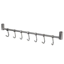 Load image into Gallery viewer, Try urevised kitchen rail rack wall mounted utensil hanging rack stainless steel hanger hooks for kitchen tools pot towel sliding hooks