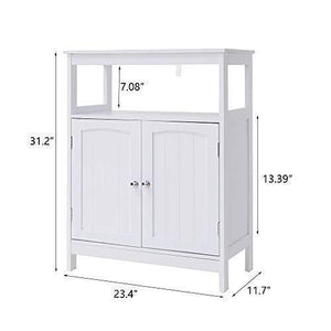 Related iwell bathroom floor storage cabinet with 1 adjustable shelf 3 heights available free standing kitchen cupboard wooden storage cabinet with 2 doors office furniture white ysg002b
