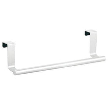 Load image into Gallery viewer, Get mdesign decorative metal kitchen over cabinet towel bar hang on inside or outside of doors storage and display rack for hand dish and tea towels 9 wide 2 pack matte white