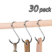 Load image into Gallery viewer, Top rated ykease s hooks heavy duty stainless steel kitchen s shaped hanging hooks hangers for pans pots plants bags towels pack of 30