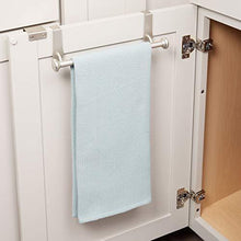 Load image into Gallery viewer, Storage interdesign york over the cabinet kitchen dish towel bar holder satin