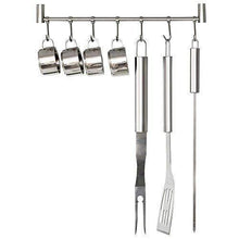 Load image into Gallery viewer, Storage urevised kitchen rail rack wall mounted utensil hanging rack stainless steel hanger hooks for kitchen tools pot towel sliding hooks
