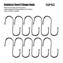 Load image into Gallery viewer, Kitchen s shaped hook aozbz 20 pack stainless steel heavy duty round s shaped hooks hangers for kitchen bathroom bedroom and office