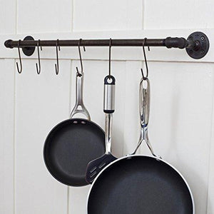 Buy flammi 20 pack heavy duty s shaped hooks rustproof black finish steel kitchen s type hooks hangers for pans pots plants bags towels