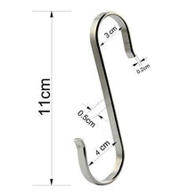 Load image into Gallery viewer, Products ruiling 6 pack size x large flat s hooks heavy duty genuine solid 304 stainless steel s shaped hanging hooks kitchen spoon pan pot hanging hooks hangers multiple uses