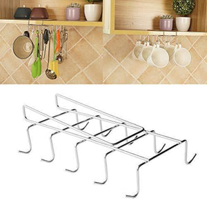 Products wellobox coffee mug holder under cabinet cup hanger rack stainless steel hooks cup rack under shelf for bar kitchen storage fit for the cabinet