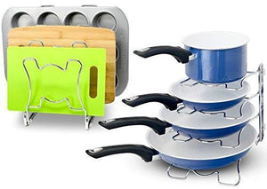 Cheap 2 pack arcafest kitchen cabinet pan and pot cookware organizer rack holder chrome