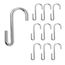 Load image into Gallery viewer, Cheap 10 pack 3 5 inches s shape chrome finish hanging hooks for kitchenware pots utensils plants towels gardening tools clothes