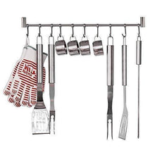 Load image into Gallery viewer, Amazon squelo kitchen rail rack wall mounted utensil hanging rack stainless steel hanger hooks for kitchen tools pot towel