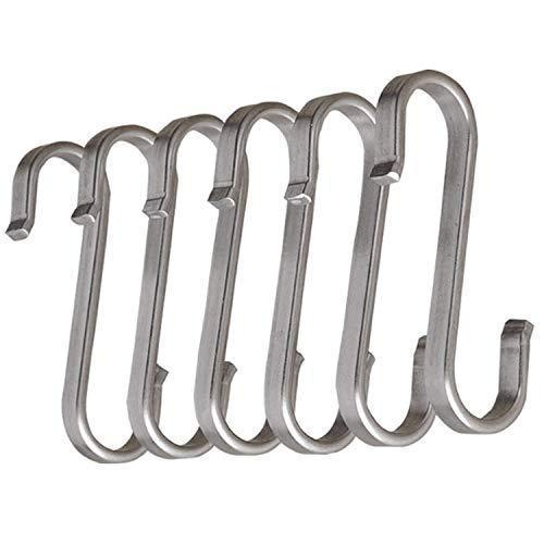 Cheap daratarin s shaped hanging hooks solid stainless steel s hooks kitchen hooks for spoon pan pot hangers multiple uses