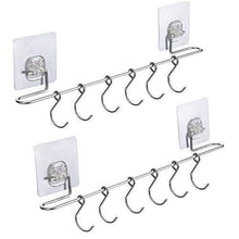 Load image into Gallery viewer, Online shopping sonorospace kitchen rail with sliding hooks no drilling wall mounted utensil rail rack stainless steel hanging hooks for kitchen tools pot towel