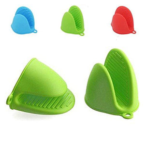 2 Pcs Bestga Silicone Pot Holder Mini Oven Mitt Cooking Pinch Grips Kitchen Heat Resistant Solution Cooking Baking Potholders,Green