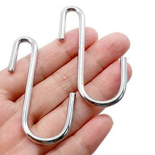 Load image into Gallery viewer, Purchase 40 pack heavy duty s hooks stainless steel s shaped hooks hanging hangers for kitchenware spoons pans pots utensils clothes bags towers tools plants silver