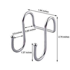 On amazon yumore s hook pro chef kitchen tools stainless steel double s hooks set kitchen spoon pan pot holder rack heavy duty s hook for door shelf storage organizer bathroom bedroom and office pack of 5