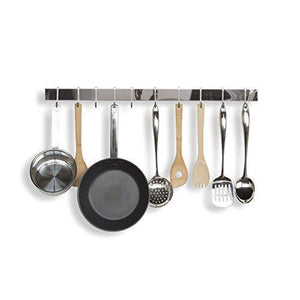 Shop wallniture kitchen bar rail pot pan lid rack organizer chrome 30 inch set of 2