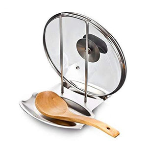 Great farmerly stainless steel pan stand pot cover rack lid spoon rest holder kitchen tool new