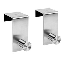 Load image into Gallery viewer, Discover the over the door hooks hanger towel rack 18 8 stainless steel multiple use z shaped hanging over door hooks use for kitchen bathroom bedroom office cabinet door storage organizer 2 pack