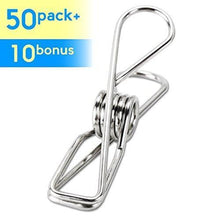 Load image into Gallery viewer, Selection itowe clothespin 2 2 pin 60 pack stainless steel wire clip durable metal pin for clothesline utility pin for laundry kitchen backyard outdoor clothes drying bag sealing room decorating office pin