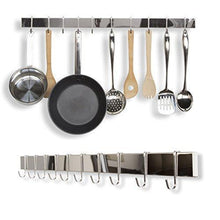 Load image into Gallery viewer, Select nice wallniture kitchen bar rail pot pan lid rack organizer chrome 30 inch set of 2