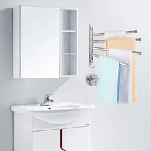Load image into Gallery viewer, Storage swivel towel bar for bathroom swing arm towel rack forbedroom wall mounted stainless steel swivel bars 4 arm for kitchen entryway hanger holder organizer with hooks noble ball head styling design