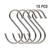 Load image into Gallery viewer, Selection kitovet medium s hooks heavy duty stainless steel s shaped hanging hooks for hanging metal kitchen pot pan hanger storage rack closet s type hooks multiple uses
