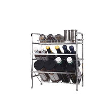 Load image into Gallery viewer, Top spice rack organizer fresh household 3 tier spice jars bottle stand holder stainless steel kitchen organizer storage kitchen shelves rack silver