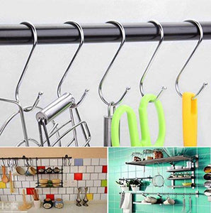 Organize with agilenano extra large s shape hooks heavy duty stainless steel hanging hooks multiple uses ideal for apparel kitchenware utensils plants towels gardening tools