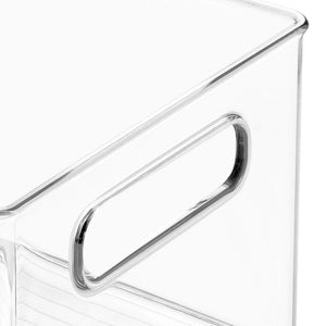 Cheap mdesign deep plastic kitchen storage organizer container bin with handles for pantry cabinets shelves refrigerator freezer bpa free 14 5 long 8 pack clear
