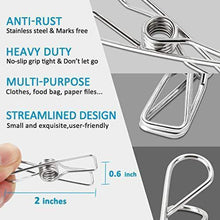 Load image into Gallery viewer, Shop for itowe clothespin 2 2 pin 60 pack stainless steel wire clip durable metal pin for clothesline utility pin for laundry kitchen backyard outdoor clothes drying bag sealing room decorating office pin