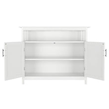 Load image into Gallery viewer, Storage homfa kitchen sideboard storage cabinet large dining buffet server cupboard cabinet console table with display shelf and double doors white