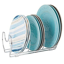 Load image into Gallery viewer, Home mallize metal wire pot pan organizer rack for kitchen cabinet pantry shelves 6 slots for vertical or horizontal storage of skillets frying or sauce pans lids baking stones