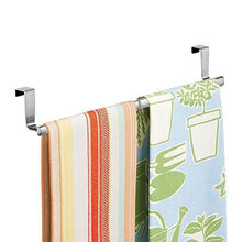 Load image into Gallery viewer, Best binovery adjustable expandable kitchen over cabinet towel bar hang on inside or outside of doors storage for hand dish tea towels 9 25 to 17 wide 2 pack brushed stainless steel