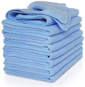 Select nice vibrawipe microfiber cloth pack of 8 pieces all blue microfiber cleaning cloths high absorbent lint free streak free for kitchen car windows