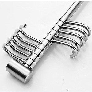 Budget friendly vidwala kitchen wall hanging cookware rack with adjusted hooks wall mount rail utensil storage organizer rcks neatly organizes stainless steel