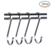 Load image into Gallery viewer, Online shopping 10 pcs s shape stainless steel hooks for kitchenware utensils clothes towels gardening tools extended wall mount tool holder