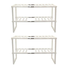 Load image into Gallery viewer, Online shopping unishopping stainless steel plastic 2 tier expandable under sink organizer shelf adjustable kitchen storage rack 15 35 26 x 10 24 x 14 96 set 2 pack
