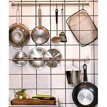 Load image into Gallery viewer, Top adtwixt stainless steel gourmet kitchen wall rail with 10 large s hooks 1