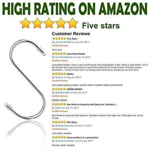 Top 20 pack s shaped hooks stainless steel metal hangers hanging hooks for kitchen work shop bathroom garden