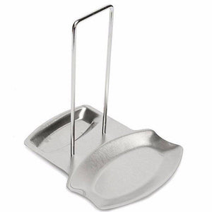 Explore pevor lid and spoon rest stainless steel pan pot cover lid rack stand spoon rest stove organizer storage soup spoon holder for home kitchen and bar tools silver 1