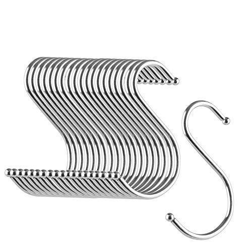 Featured betrome 20 pack 3 3 s hooks heavy duty s shaped hooks s shape hangers for kitchen bathroom bedroom and office