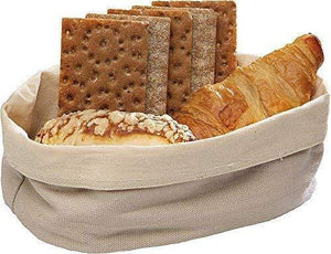 Budget friendly oval metal wire bread box fruit basket for baguette sourdough food pantry basket kitchen storage and counter display restaurant quality metal basket with linen material insert