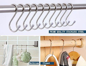 Amazon 20 pack s shaped hooks stainless steel metal hangers hanging hooks for kitchen work shop bathroom garden