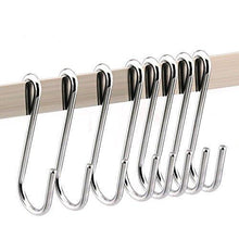 Load image into Gallery viewer, Organize with 40 pack heavy duty s hooks stainless steel s shaped hooks hanging hangers for kitchenware spoons pans pots utensils clothes bags towers tools plants silver